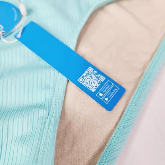 NEW CUPSHE Aqua Blue Nature Trip Classic Hipster Ribbed Bikini Bottom Swim Large - Picture 6 of 12